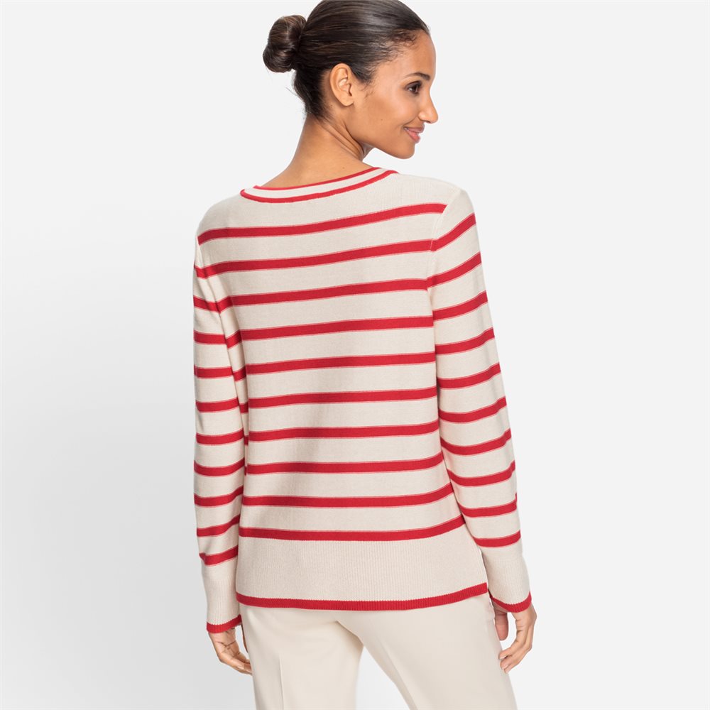 Olsen Red Rose Pullover Long Sleeves