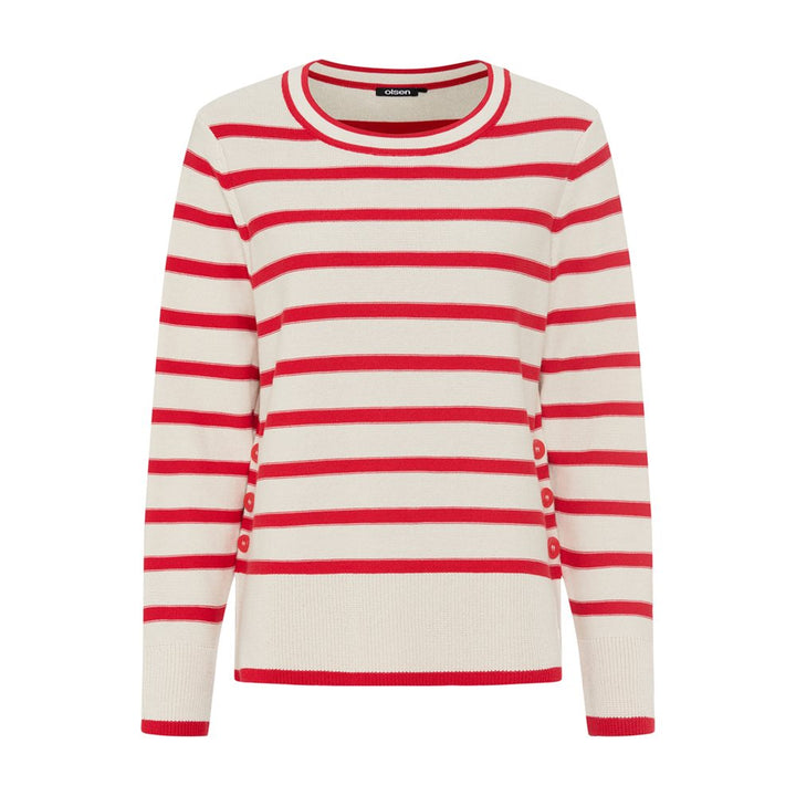 Olsen Red Rose Pullover Long Sleeves