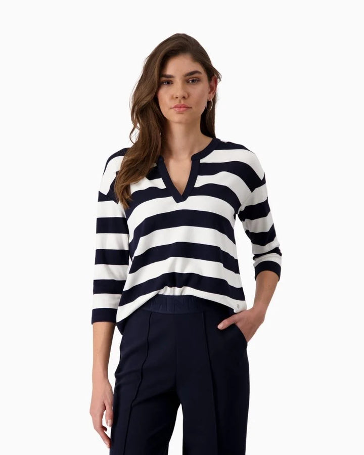 Monari Sweatshirt Deep Ocean Striped