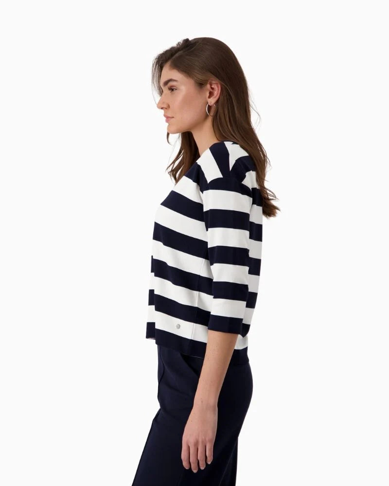 Monari Sweatshirt Deep Ocean Striped