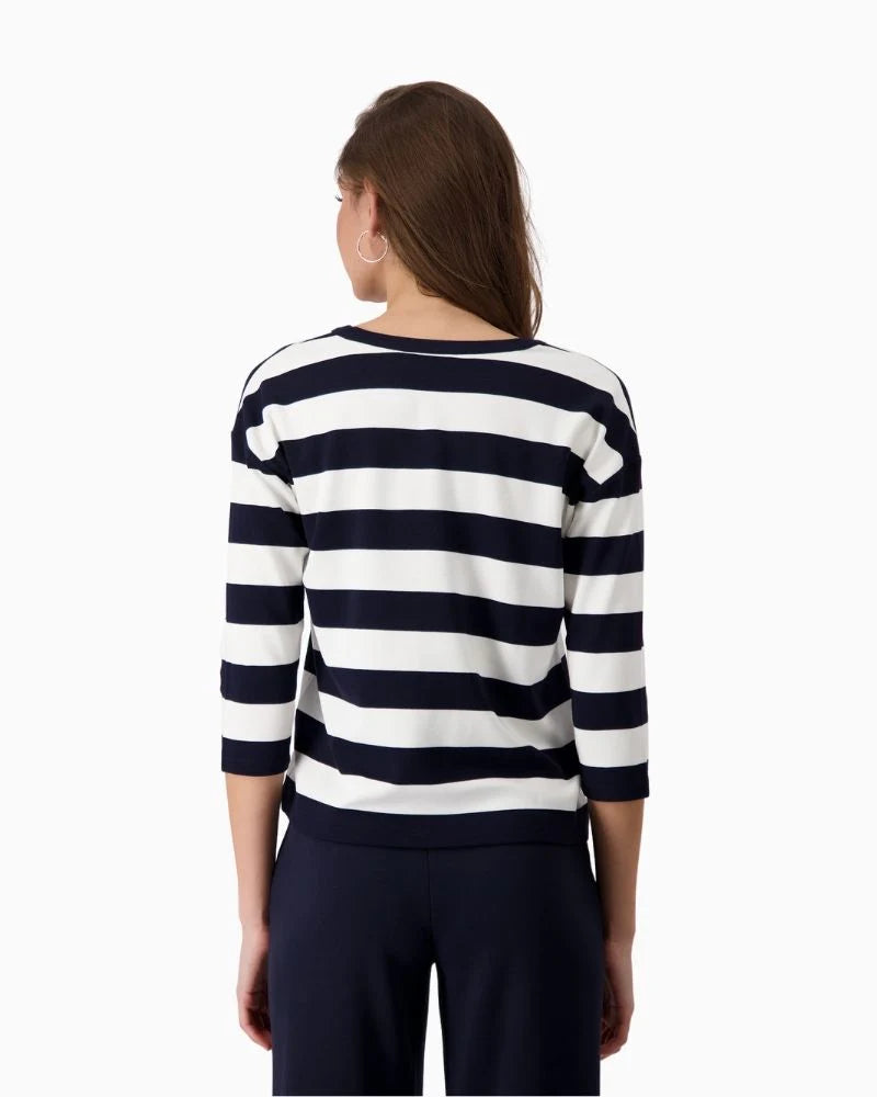 Monari Sweatshirt Deep Ocean Striped