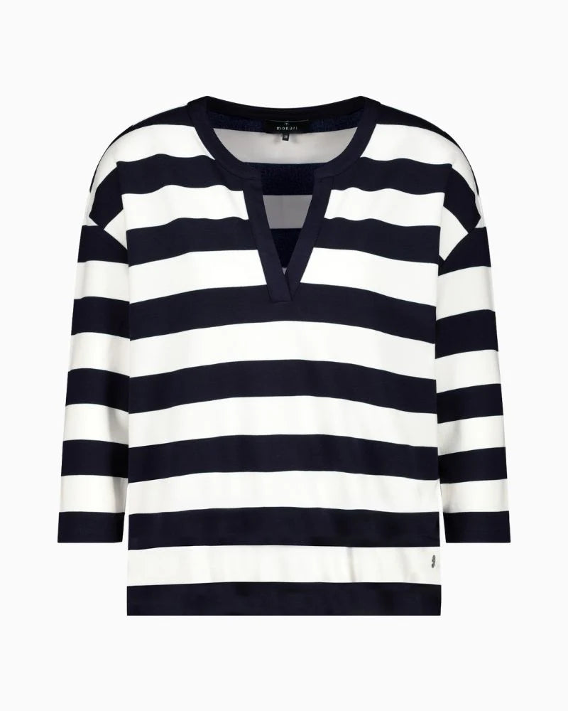 Monari Sweatshirt Deep Ocean Striped