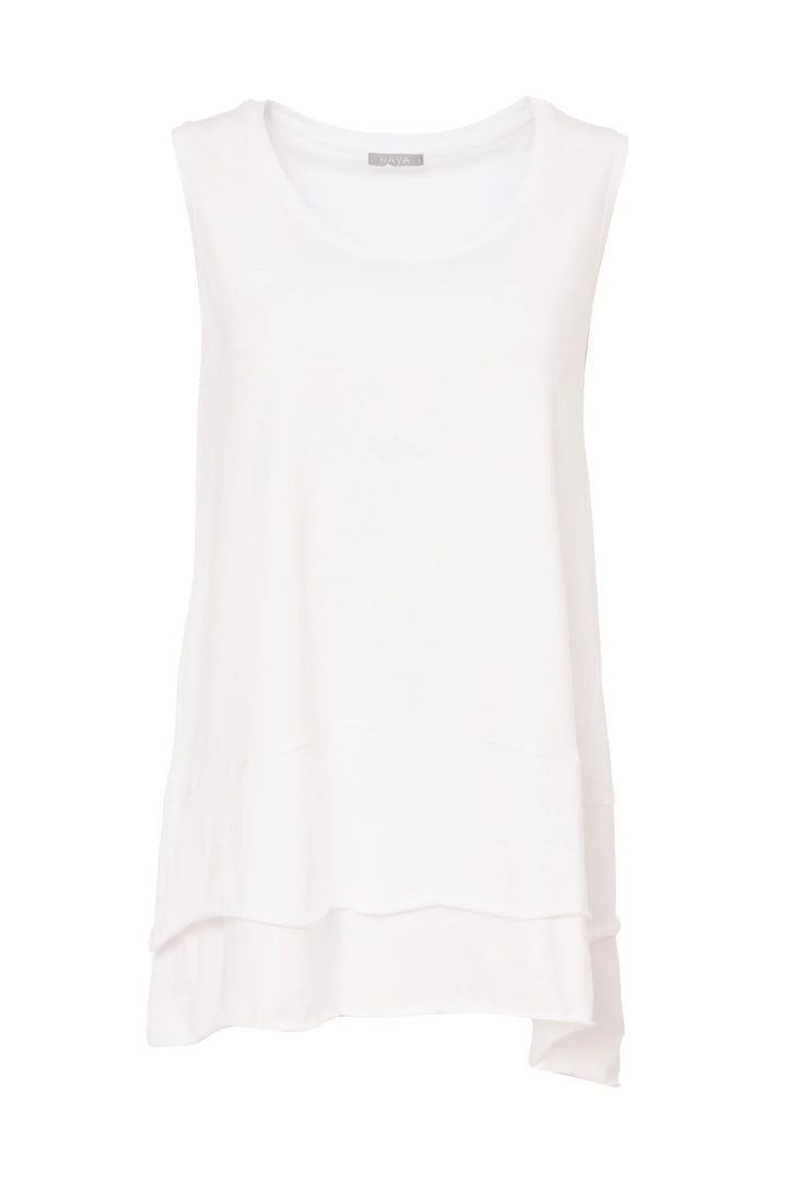 Naya White Cami Top with Panel Hem