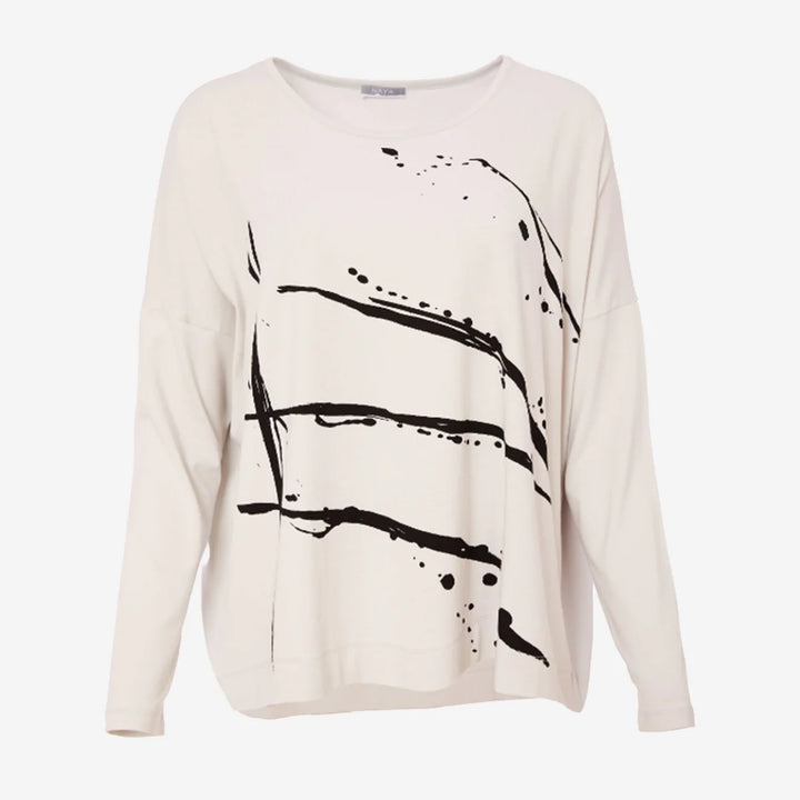 Naya Brush Stroke Placement Print Top