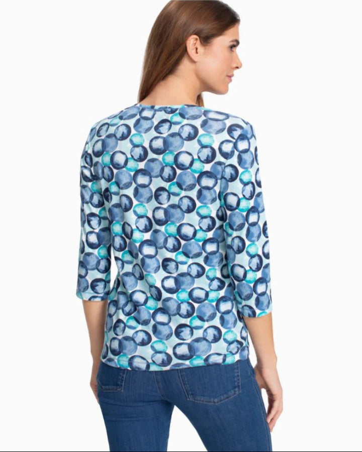 Olsen Blue Bubble Print Top