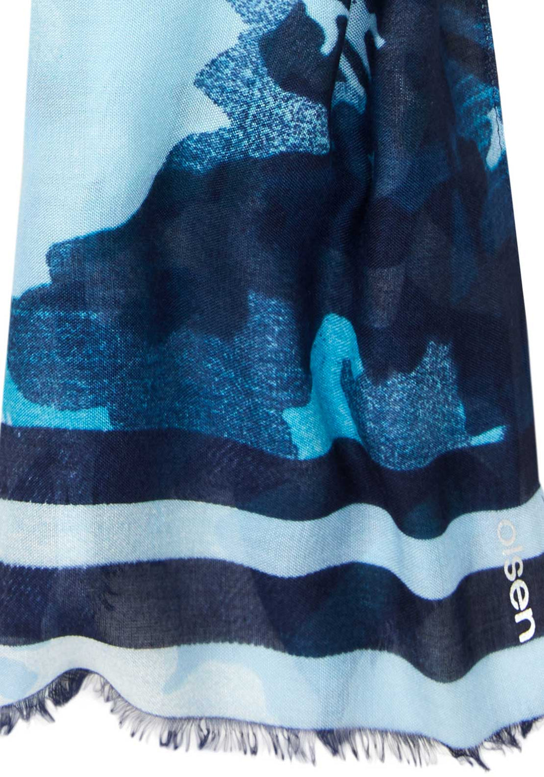 Olsen Lightweight Blue Abstract Patterned Scarf