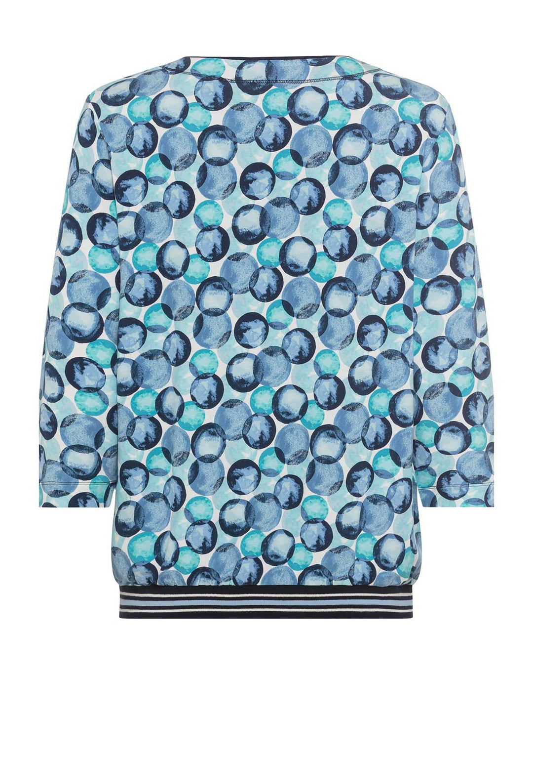 Olsen Blue Circle Print Drawstring Jersey Top