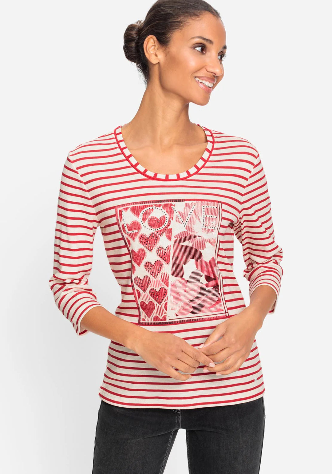 Olsen Red Rose T-Shirt Long Sleeves