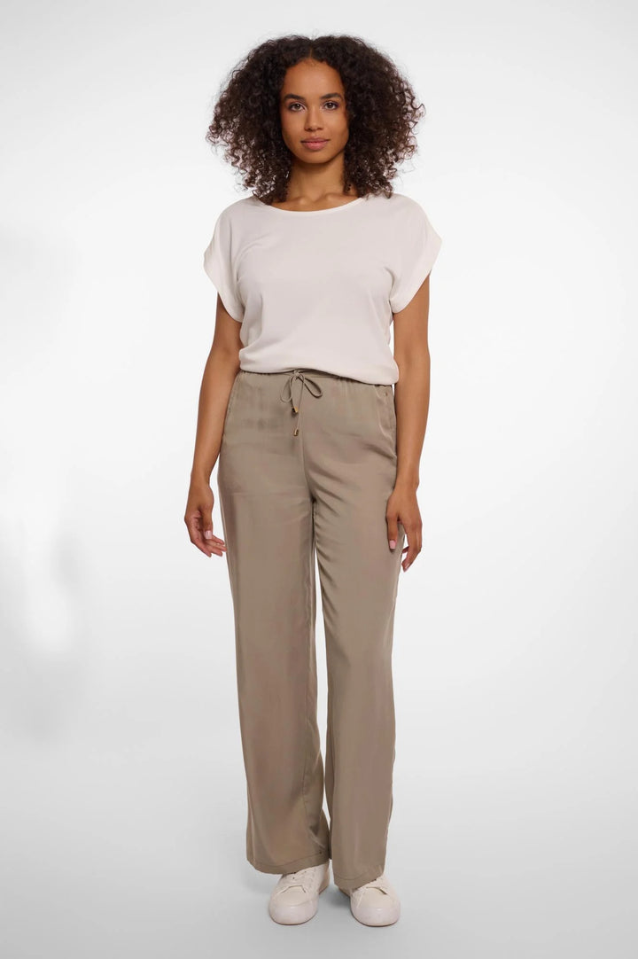 Rino & Pelle Khaki Fluid Drawstring Trousers