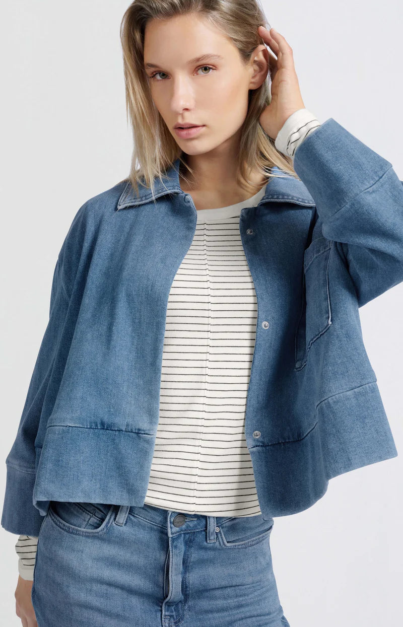 YAYA Oversized Denim Jacket with Pocket