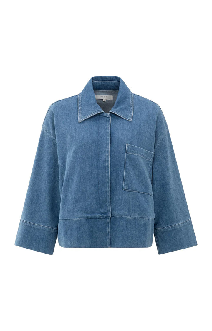 YAYA Oversized Denim Jacket with Pocket