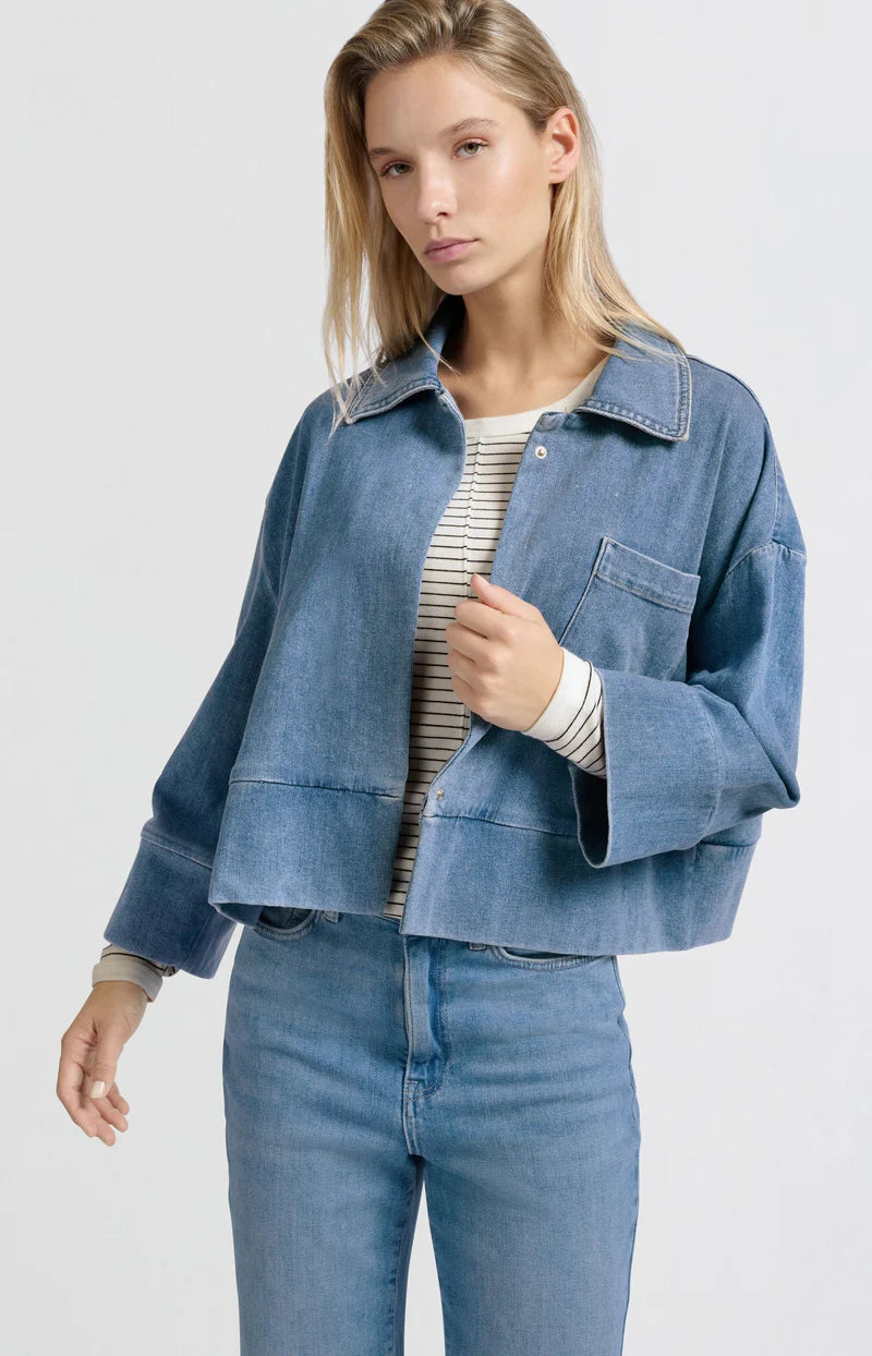 YAYA Oversized Denim Jacket with Pocket