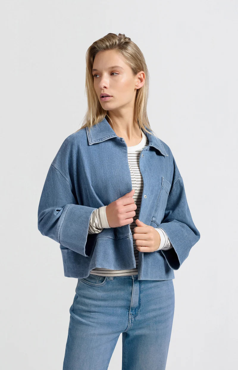 YAYA Oversized Denim Jacket with Pocket