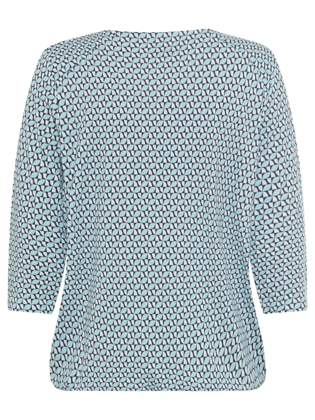 Olsen Blue Geometric Print Top