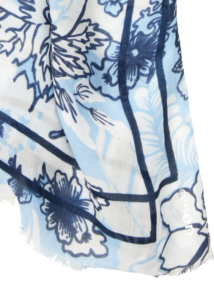 Olsen Floral Print Scarf Blue Navy