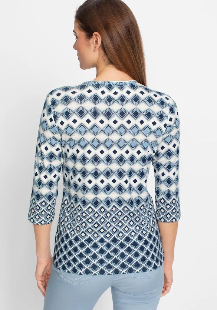 Olsen Olsen Geometric Pattern Top