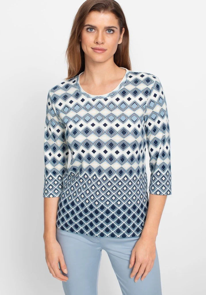 Olsen Olsen Geometric Pattern Top