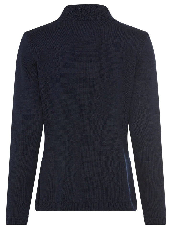 Olsen Navy Zip Cardigan