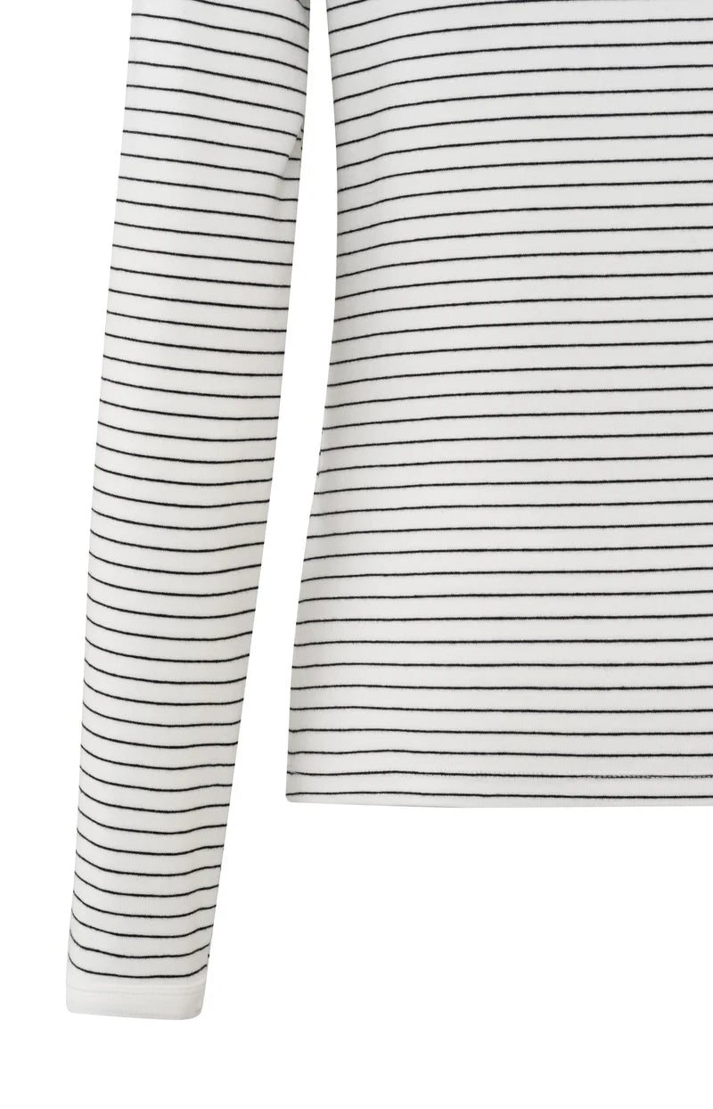 YAYA Striped Long Sleeve Top