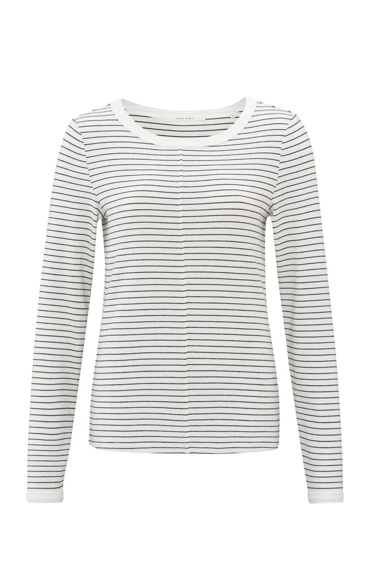 YAYA Striped Long Sleeve Top